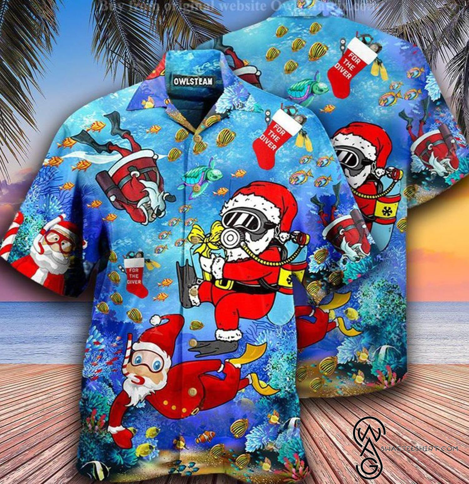 [Top Trending] Santa Riding Dinosaur Christmas Pattern Hawaiian Aloha Shirt